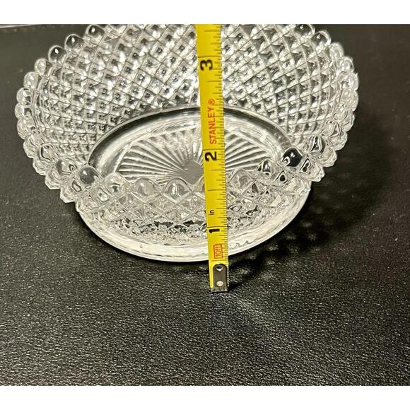 Westmoreland 1940s Pressed Clear Glass Snack Set Diamond & Fan, 2 Plates 3 Bowls - Picture 11 of 16